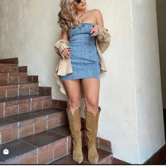 Zara Denim Mini Strapless Dress BlueSize S and L - Picture 14 of 16